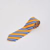 Herre Drakes Slips Og Sloyfer | Yellow Blue And White Stripe Repp Silk Tie