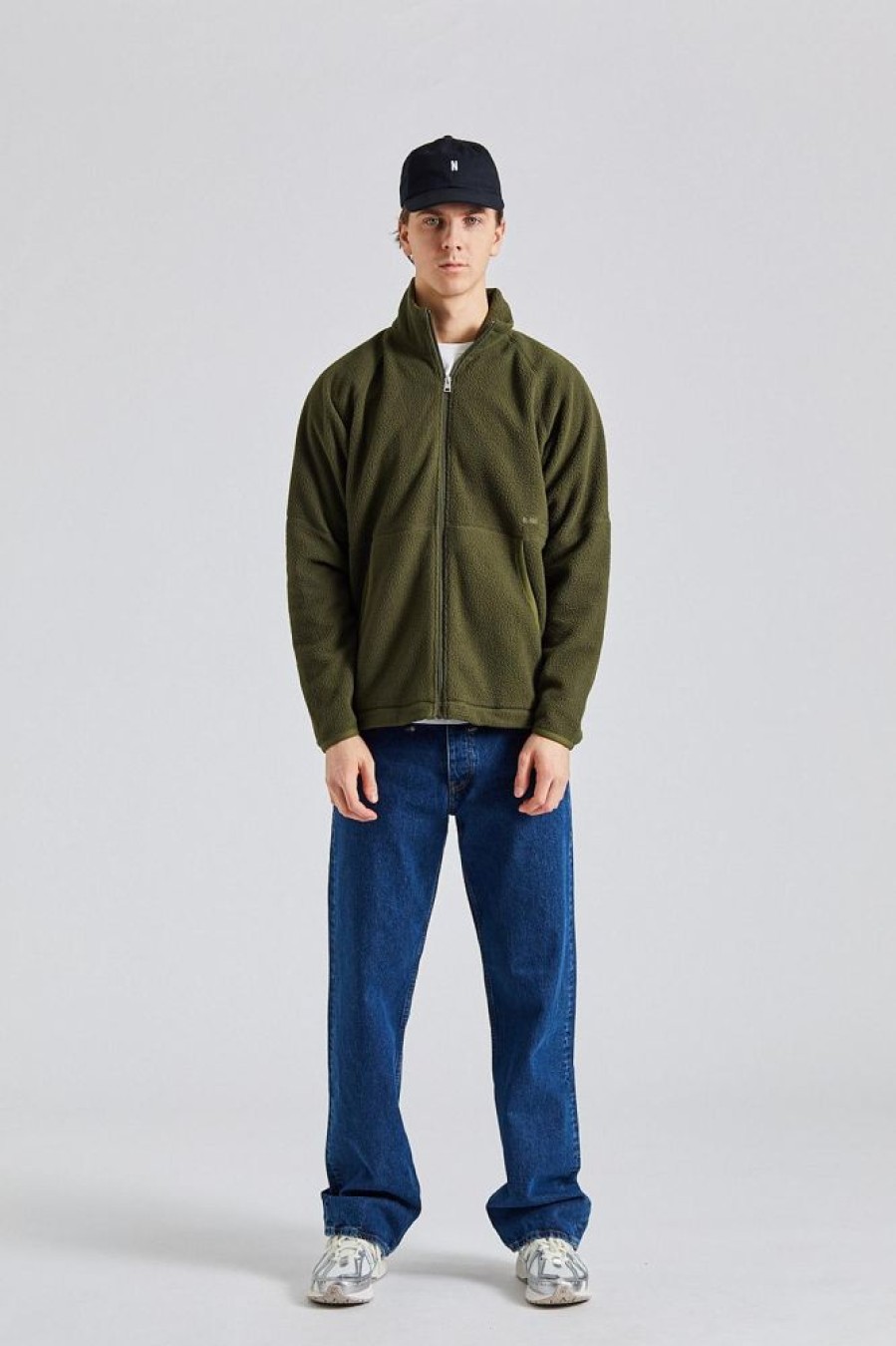 Herre Norse Projects Jakker | Tycho Pile Fleece Full Zip Jacket Ivy Green