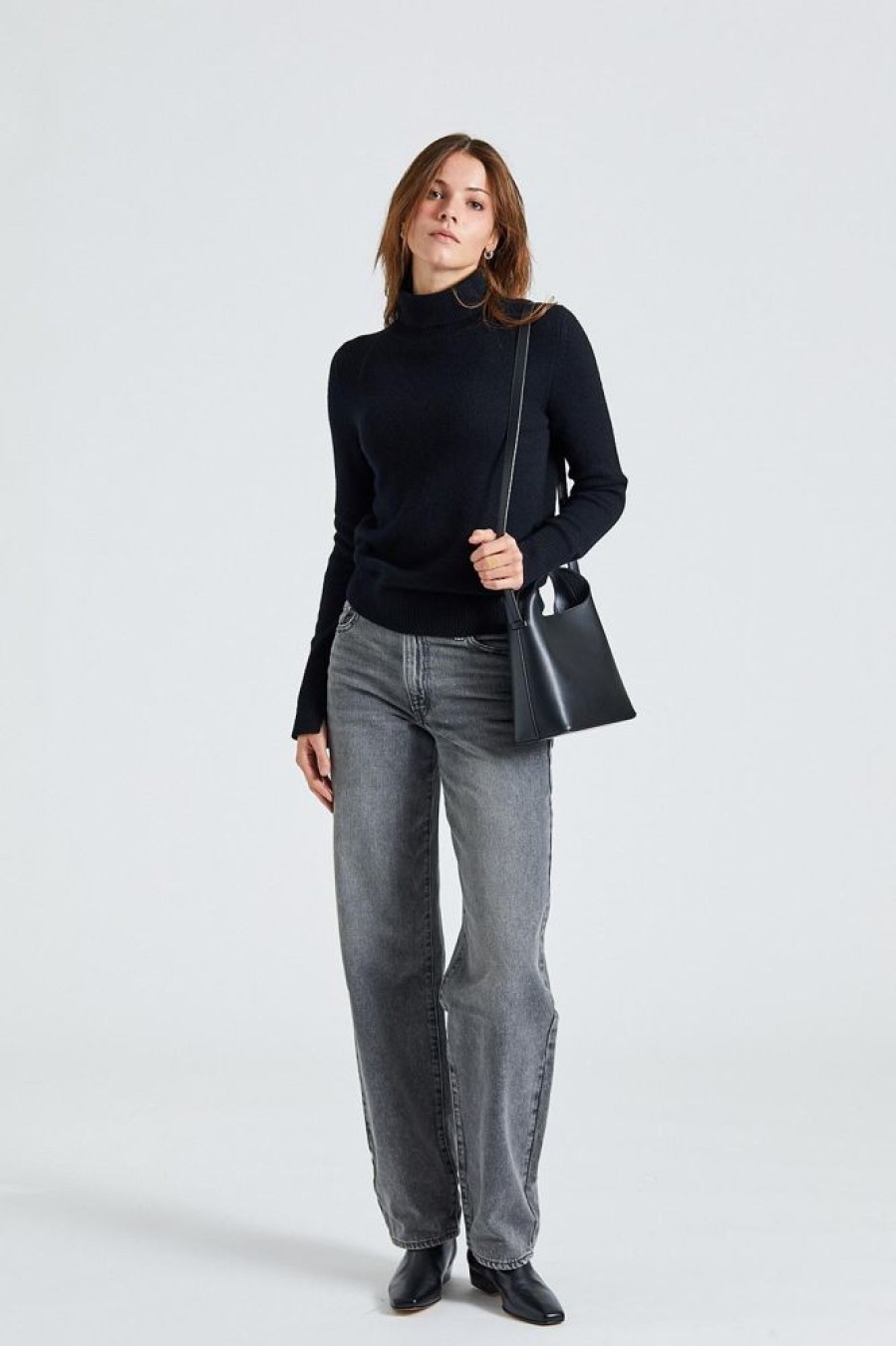 Dame JOSEPH Topper | High Nk Ls Pure Cashmere Black