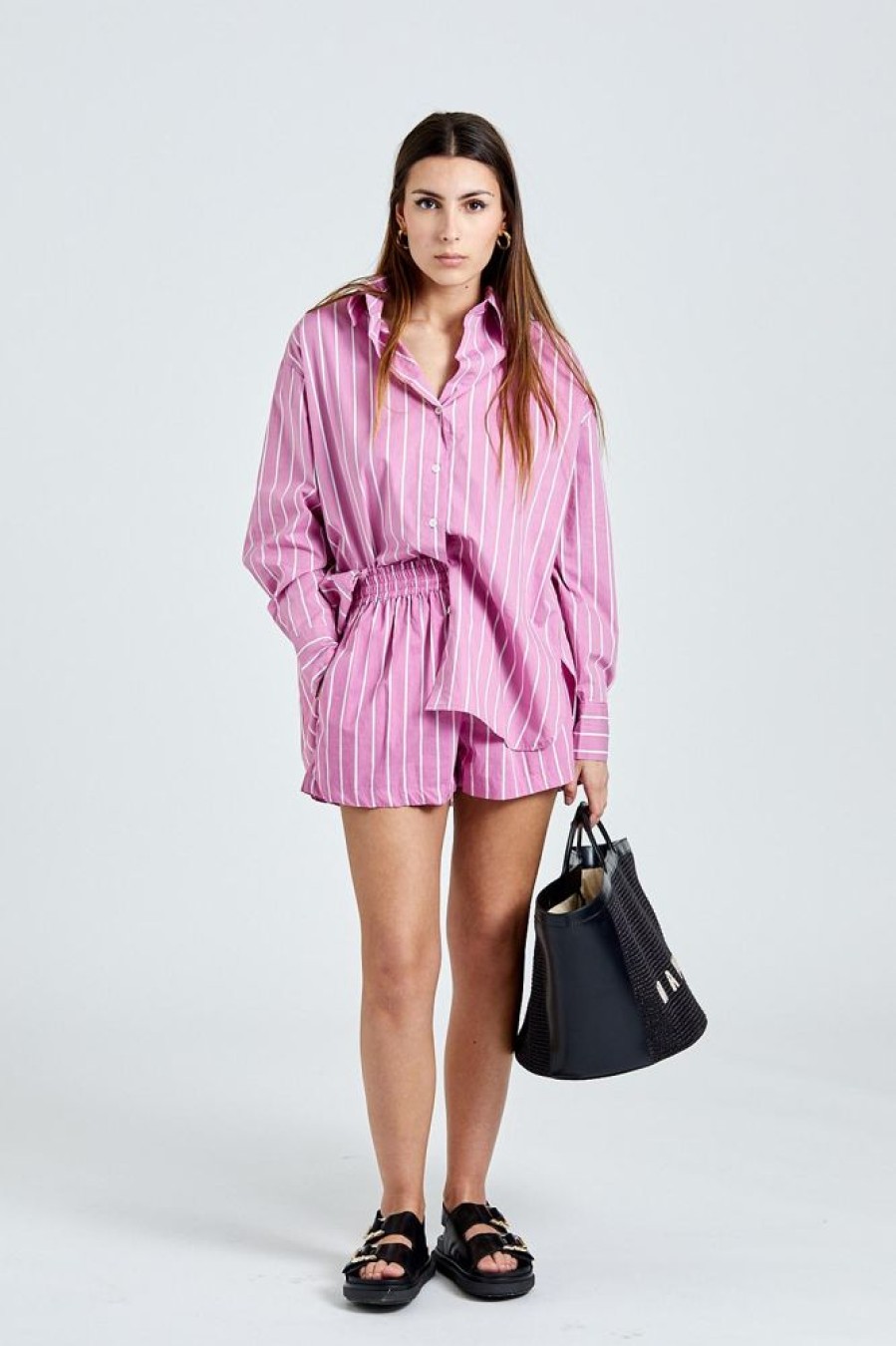 Dame Faithfull The Brand Shorts | Elva Shorts Adia Stripe Print Lilac