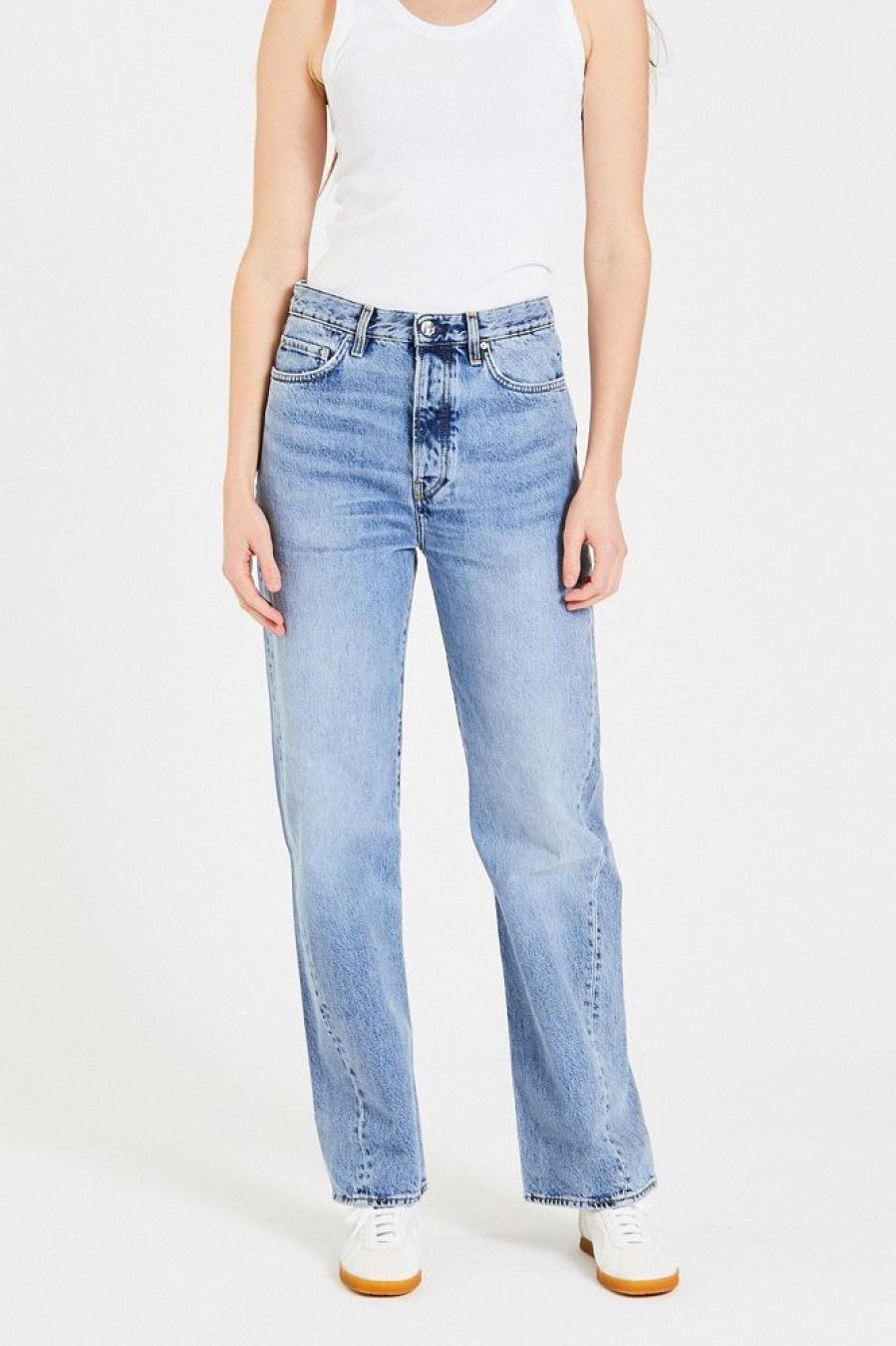 Dame Toteme Jeans | Twisted Seam Denim Full Length Worn Blue