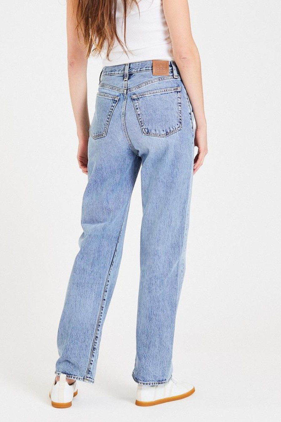 Dame Toteme Jeans | Twisted Seam Denim Full Length Worn Blue