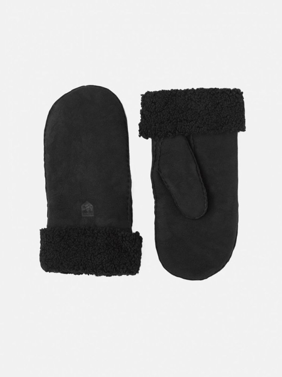 Dame Hestra Hansker Og Votter | Sheepskin Mitt Black