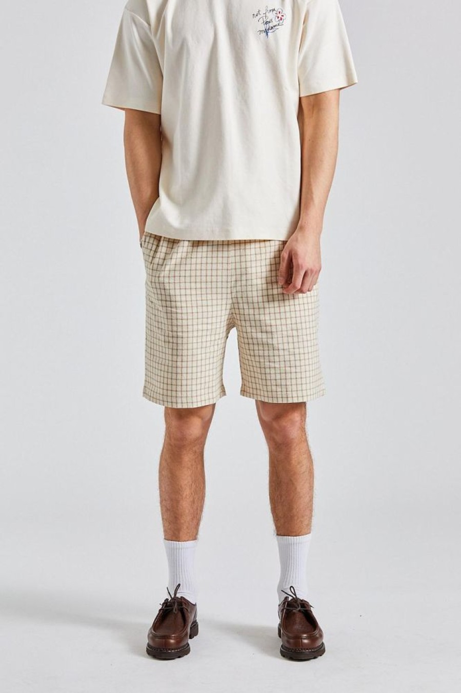 Herre Drôle de Monsieur Shorts | Le Short Carreaux Beige