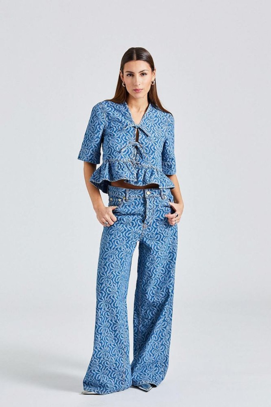 Dame Ganni Dresser Og Sett | Jaquard Denim Set Ganni