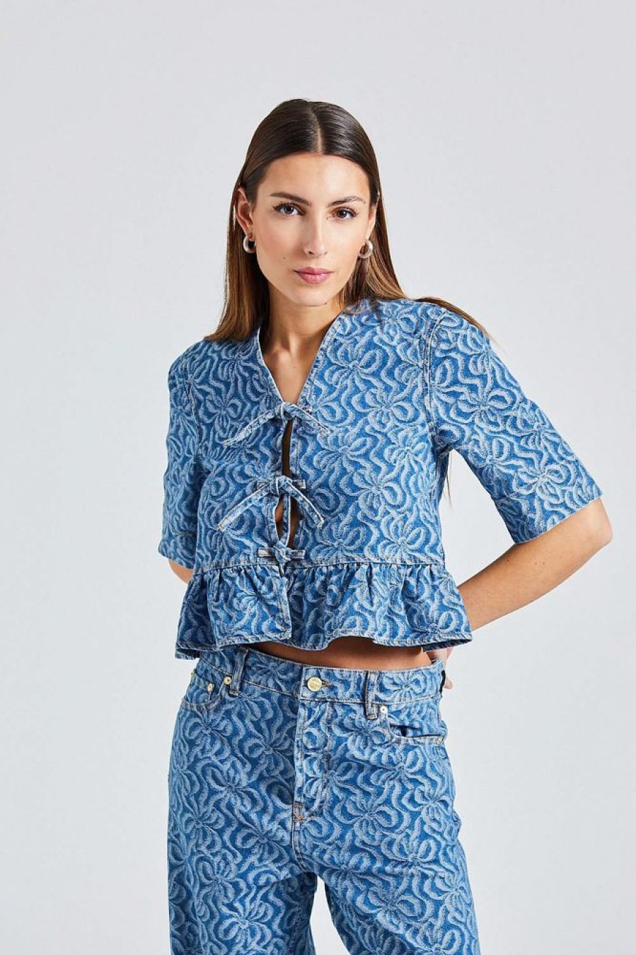 Dame Ganni Dresser Og Sett | Jaquard Denim Set Ganni