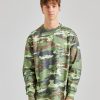 Herre Acne Studios Gensere | Stamp Logo Sweater Khaki Green Fn-Mn-Swea000359