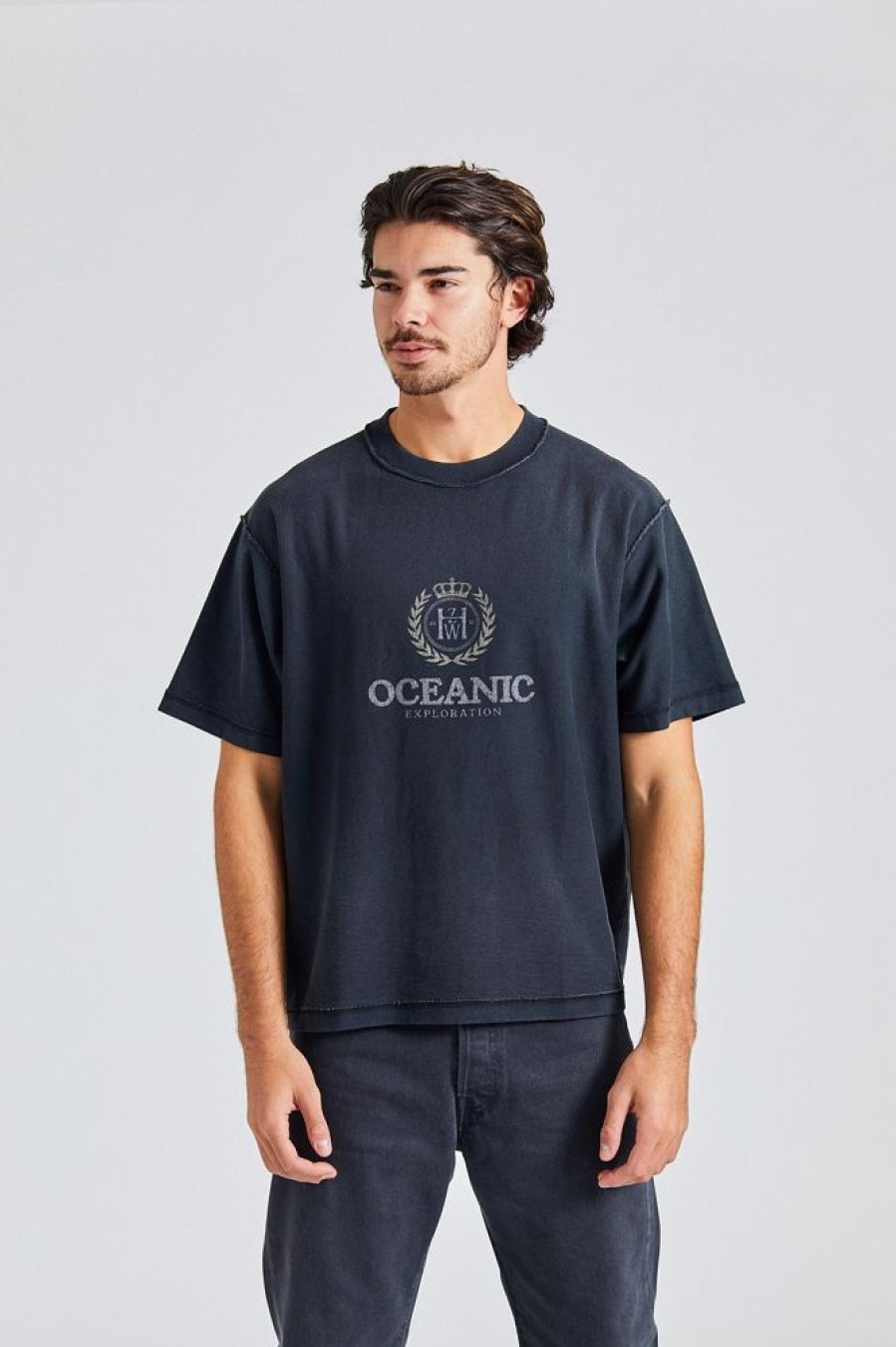 Herre Holzweiler T-Skjorter | Live Oceanic Tee Dk Grey