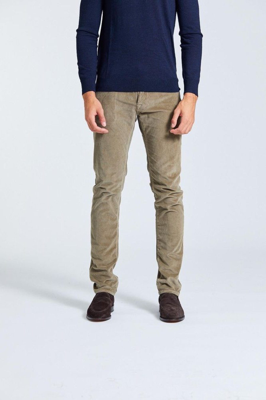 Herre Jacob Cohën Jeans | Bard 688 Corduroy Dark Beige Jeans