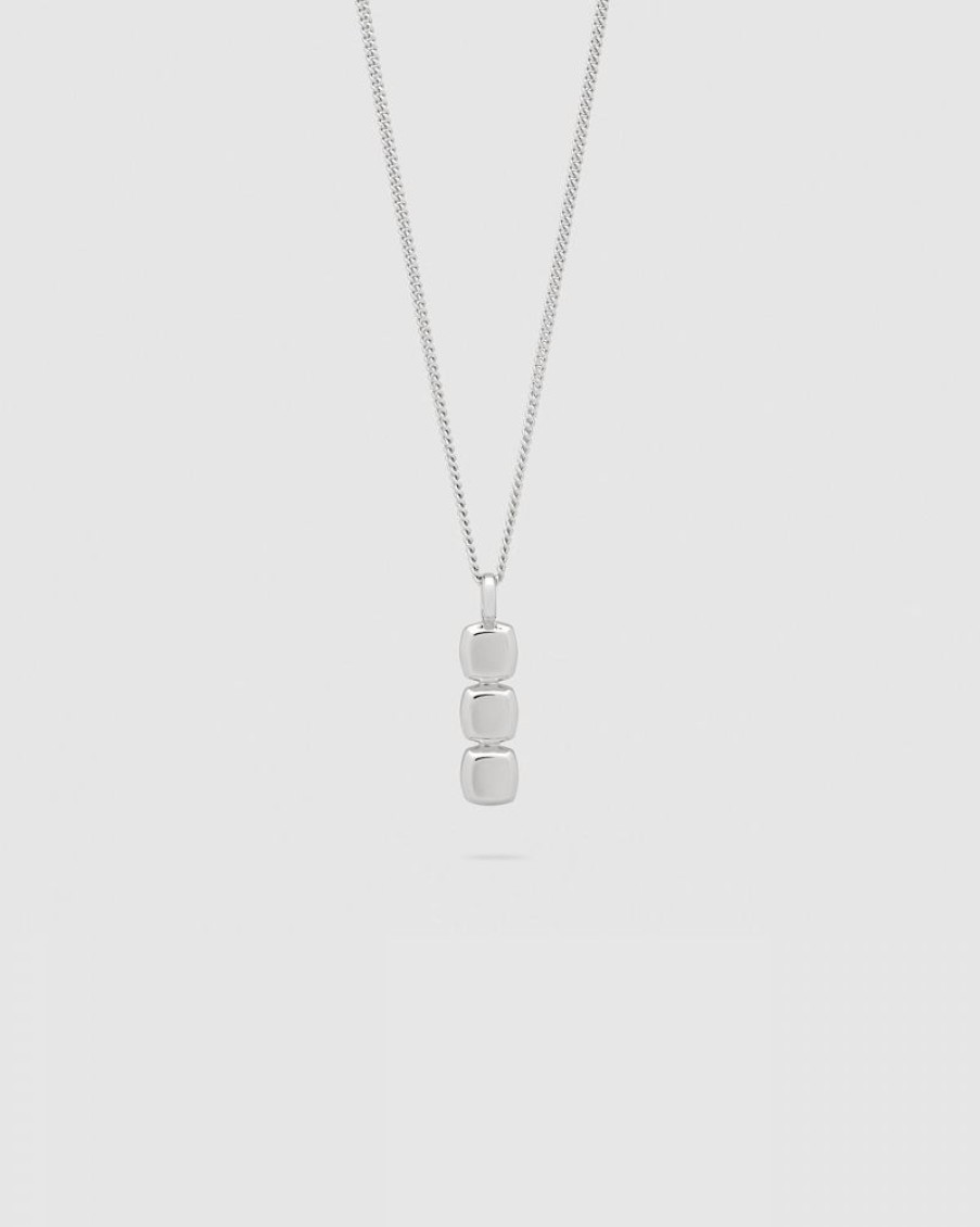 Herre Tom Wood Jewelry | Mini Cushion Pendant Silver