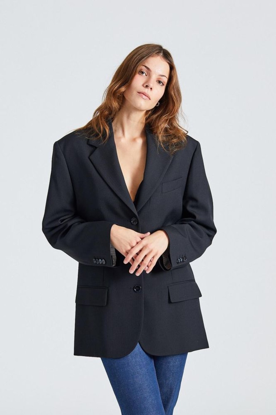 Dame Acne Studios Blazere | Relaxed Fit Suit Jacket Black Fn-Wn-Suit000509