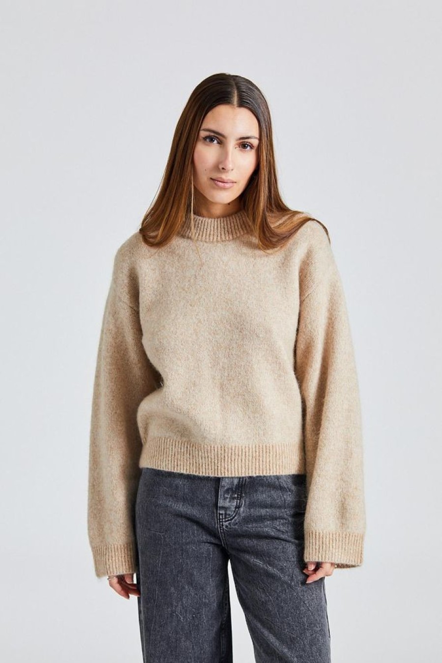 Dame Holzweiler Gensere | Tine Knit Crew Neck Sand Mix