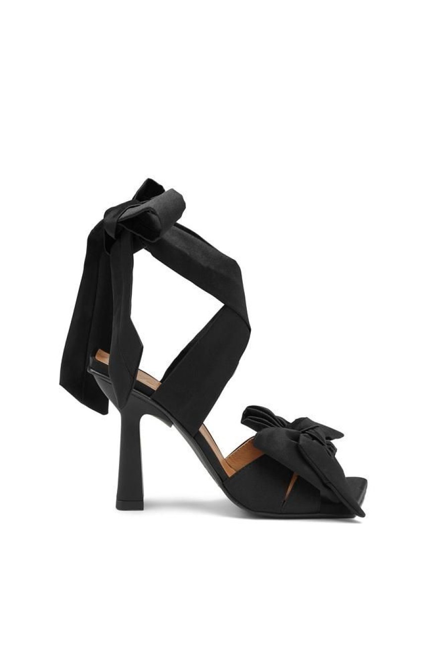 Dame Ganni Pumps | Soft Bow High Heel Sandal Black