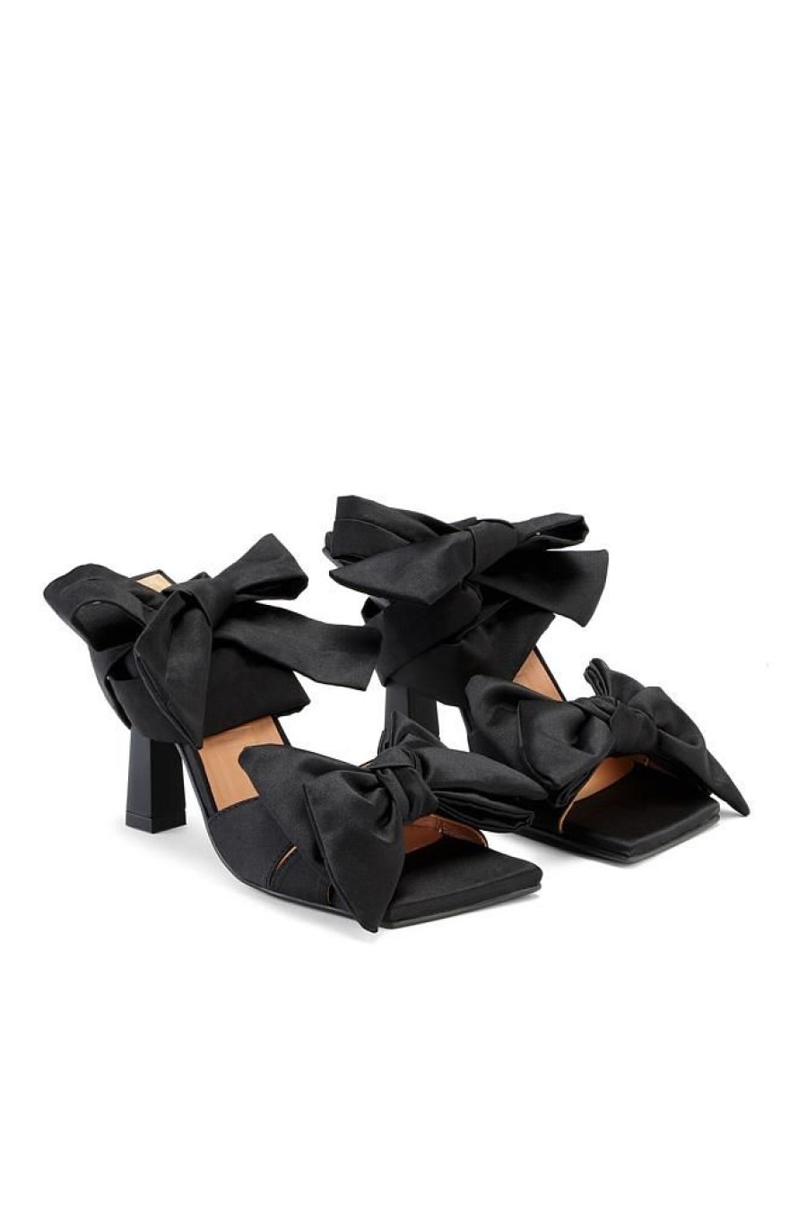 Dame Ganni Pumps | Soft Bow High Heel Sandal Black