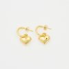 Dame Crystal Haze Jewelry | Golden Heart Earrings