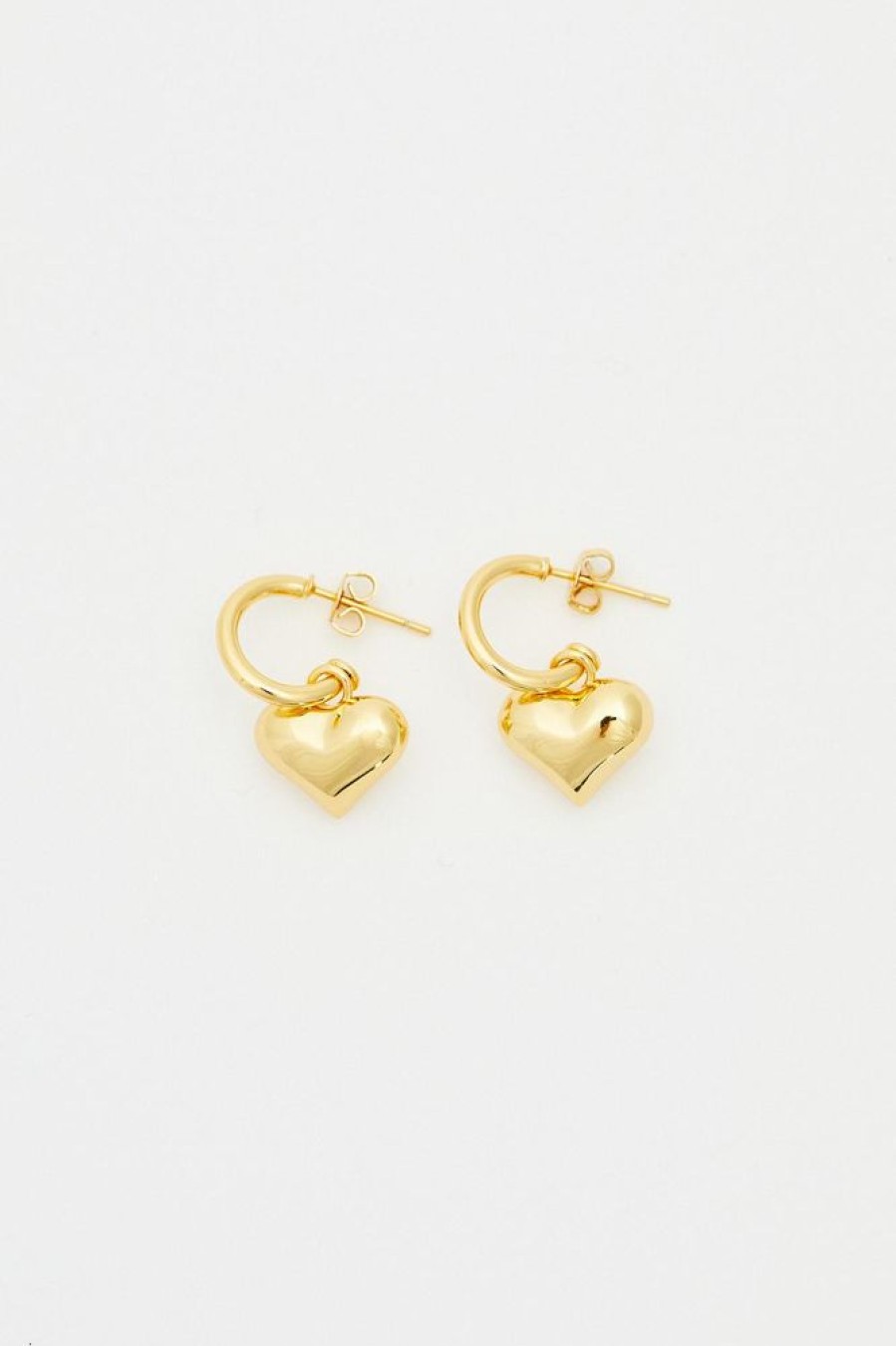 Dame Crystal Haze Jewelry | Golden Heart Earrings