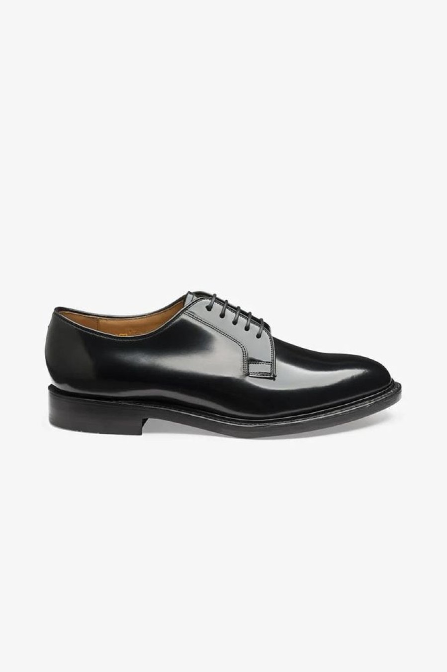 Herre LOAKE Dressko | 771 Black Polished Plain Derby