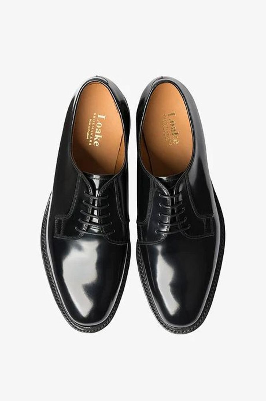 Herre LOAKE Dressko | 771 Black Polished Plain Derby