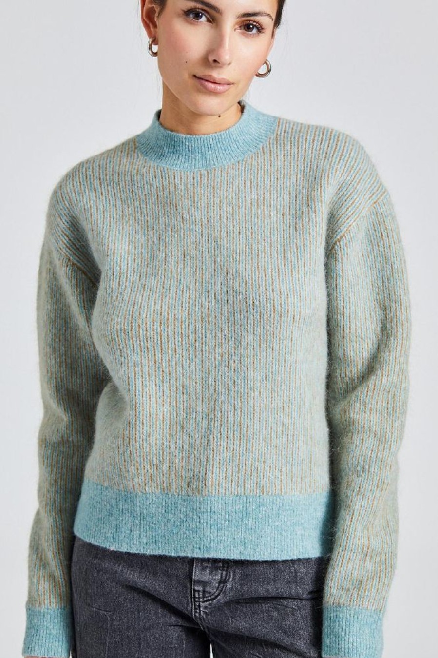 Dame Holzweiler Gensere | Anja Stripe Sweater Blue