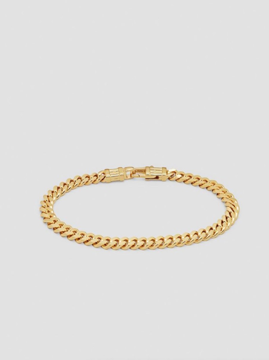 Herre Tom Wood Jewelry | Curb Bracelet Large Gold