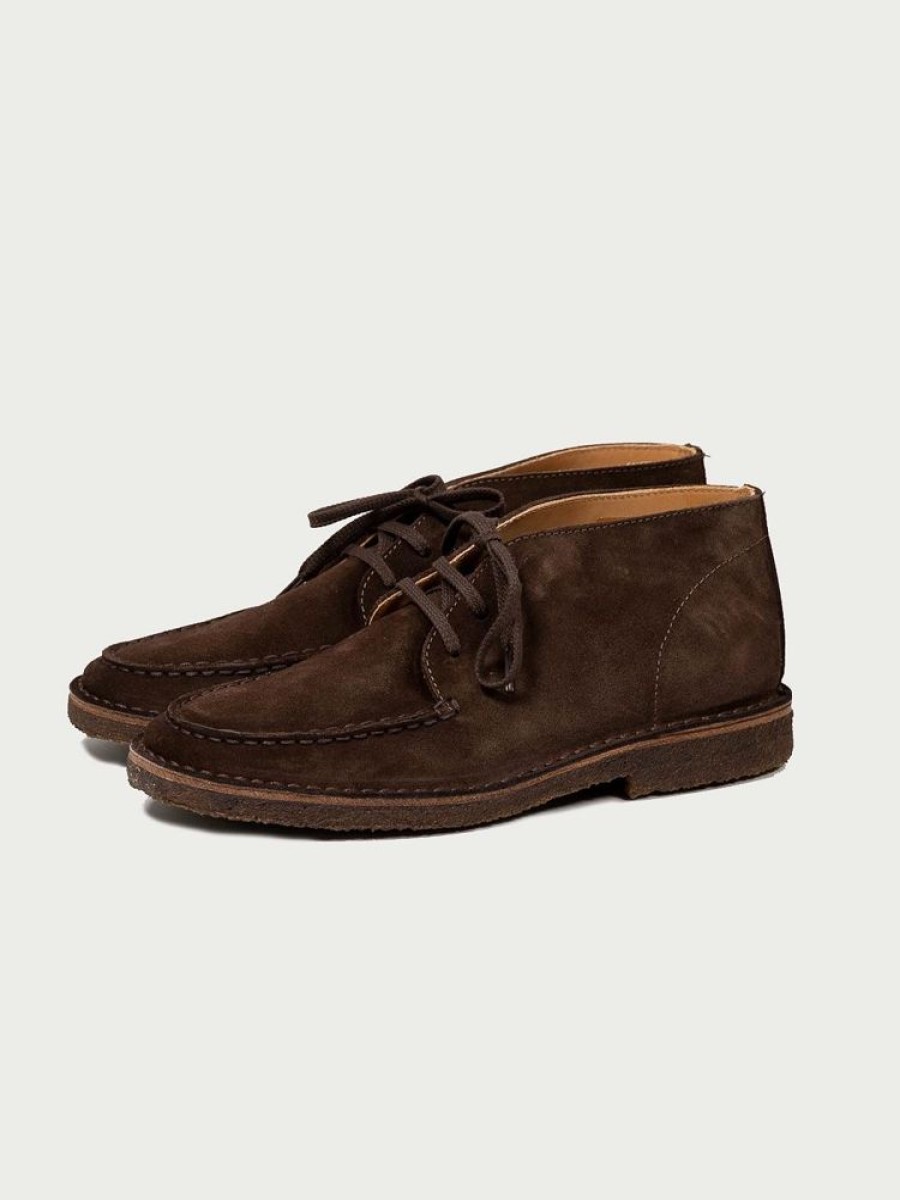 Herre Drakes Boots | Crosby Moc Toe Chukka Dk Brown