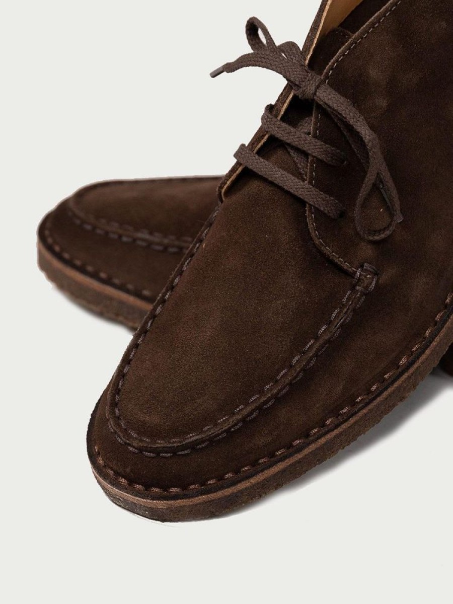 Herre Drakes Boots | Crosby Moc Toe Chukka Dk Brown