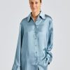 Dame Holzweiler Skjorter Og Bluser | Plum Satin Shirt Blue