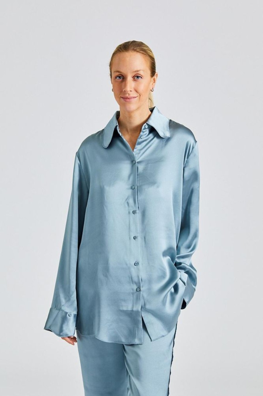 Dame Holzweiler Skjorter Og Bluser | Plum Satin Shirt Blue