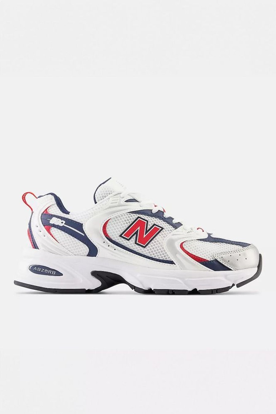 Dame New Balance Sneakers | Mr530Lo White/Silver Metalic/Nb Navy