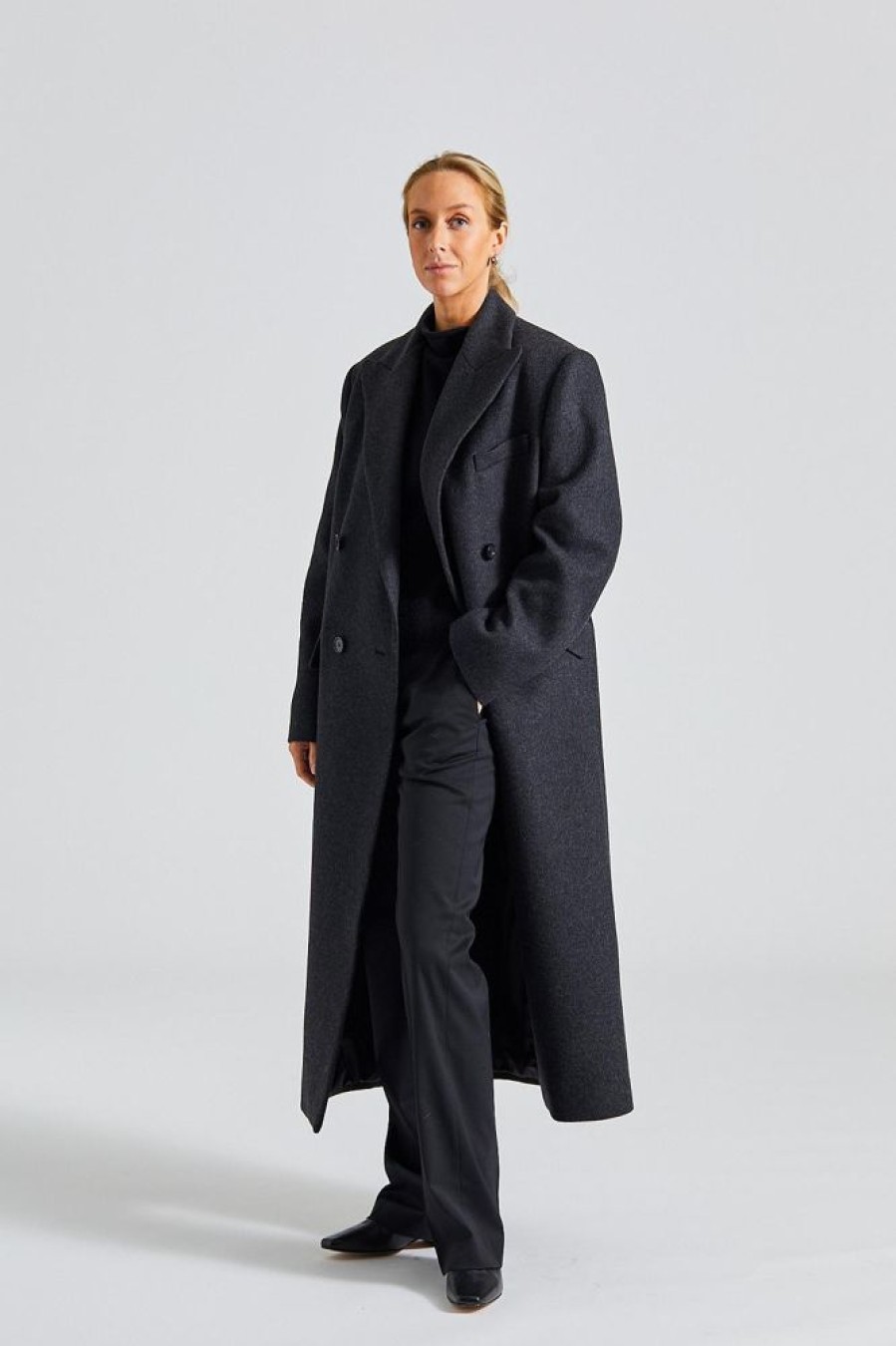 Dame Filippa K Kaper | Tailored Coat Anthracite Mel