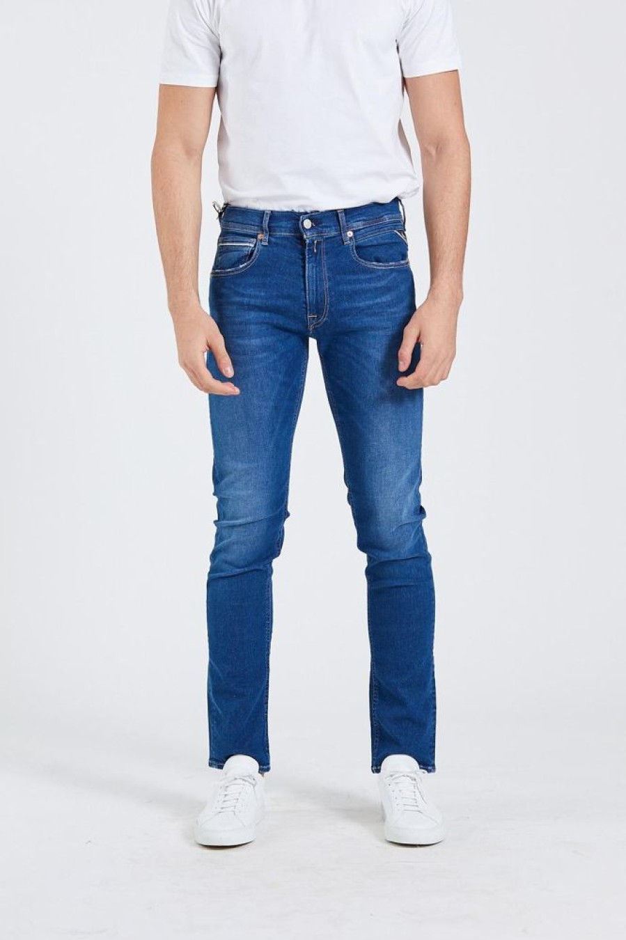 Herre Replay Jeans | Grover Hyperflex Re-Used Dk Blue