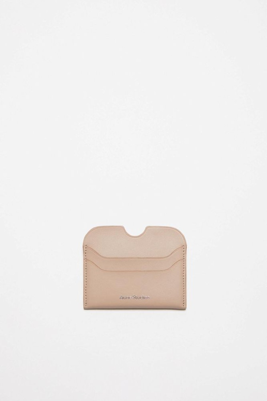 Dame Acne Studios Lommeboker | Leather Card Holder Taupe Beige Fn-Ux-Slgs000257