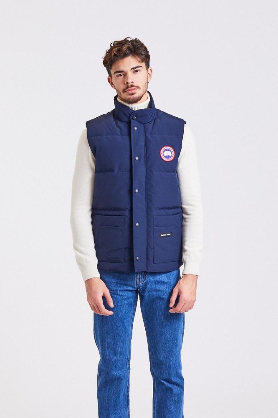 Herre Canada Goose Vester | Freestyle Crew Vest Atlantic Navy