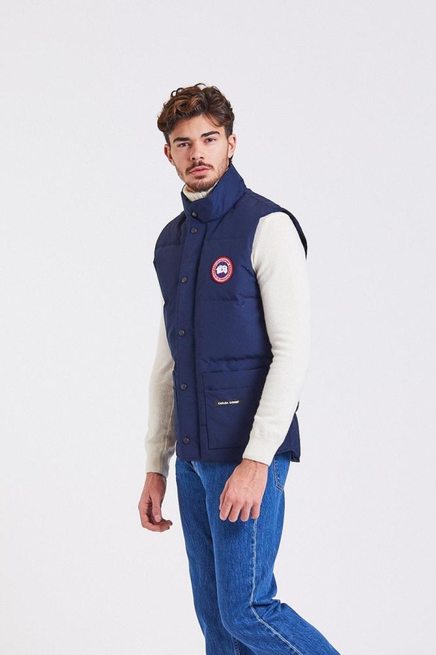 Herre Canada Goose Vester | Freestyle Crew Vest Atlantic Navy