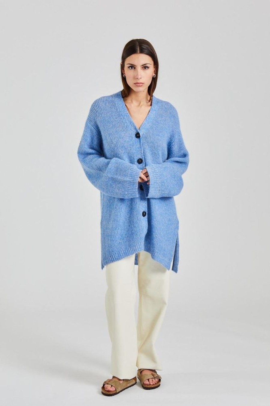 Dame Holzweiler Cardigans | Passage Knit Cardigan Blue Mix