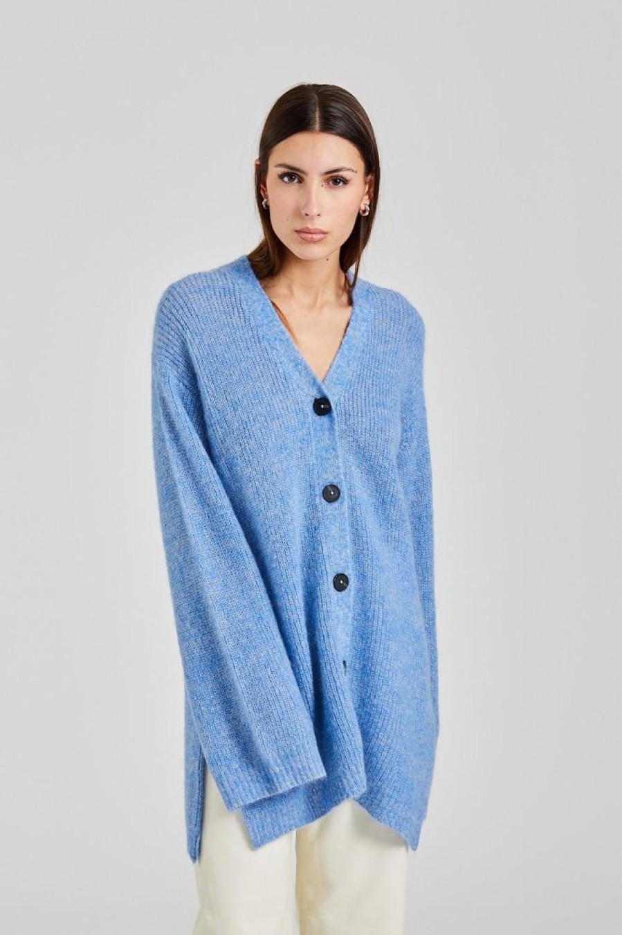 Dame Holzweiler Cardigans | Passage Knit Cardigan Blue Mix