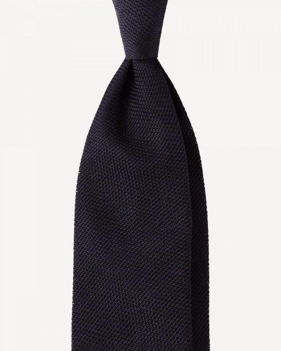 Herre Viola Milano Slips Og Sloyfer | Grenadine Garza Fina Unlined Tie Navy