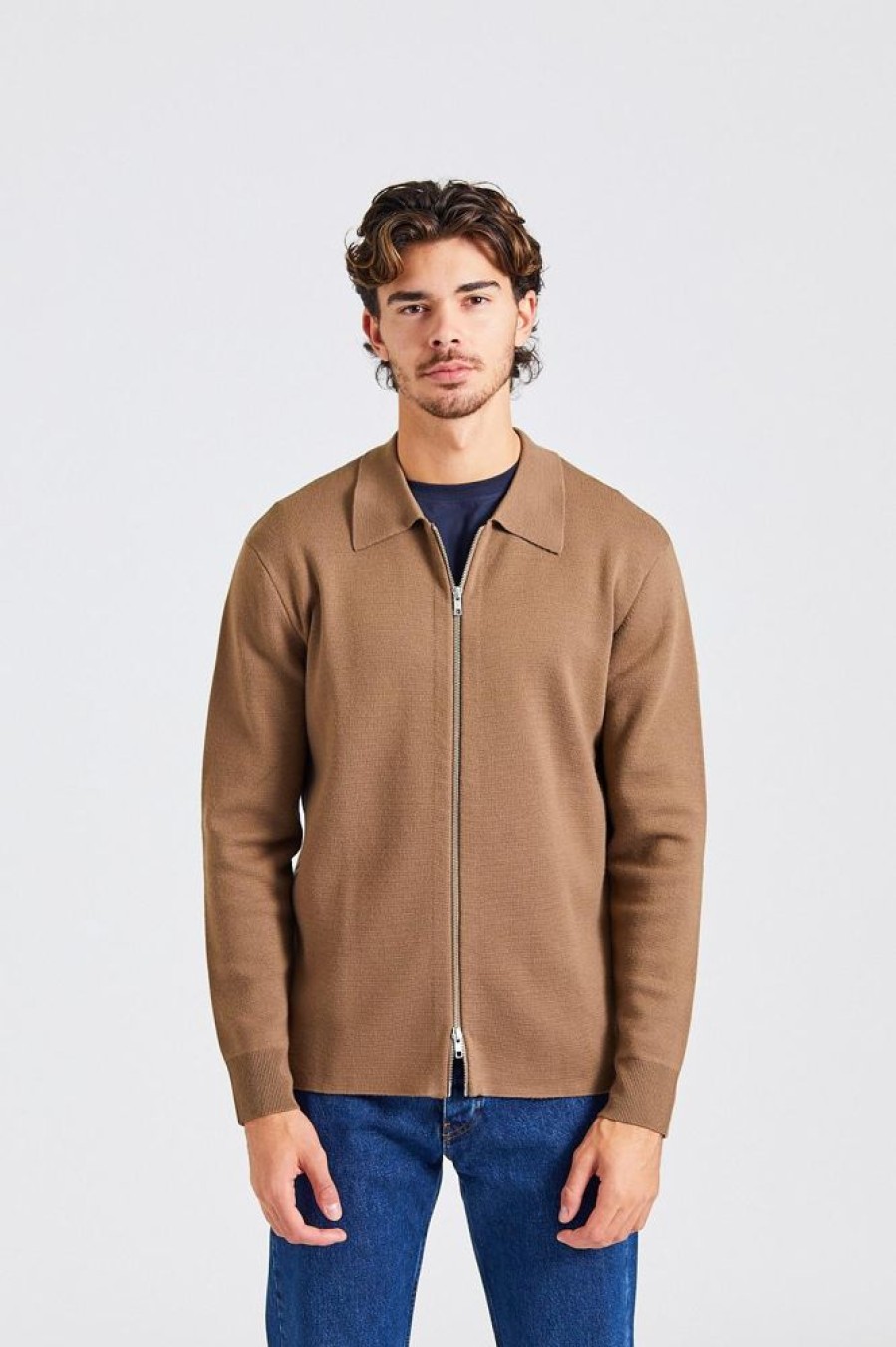 Herre NN07 Cardigans | Harald Full Zip Shitake