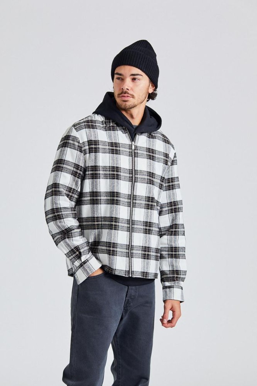 Herre Holzweiler Jakker | Elja Zip Check Shirt White Mix