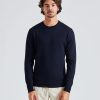 Herre Onesto Gensere | Merino Roundneck Navy