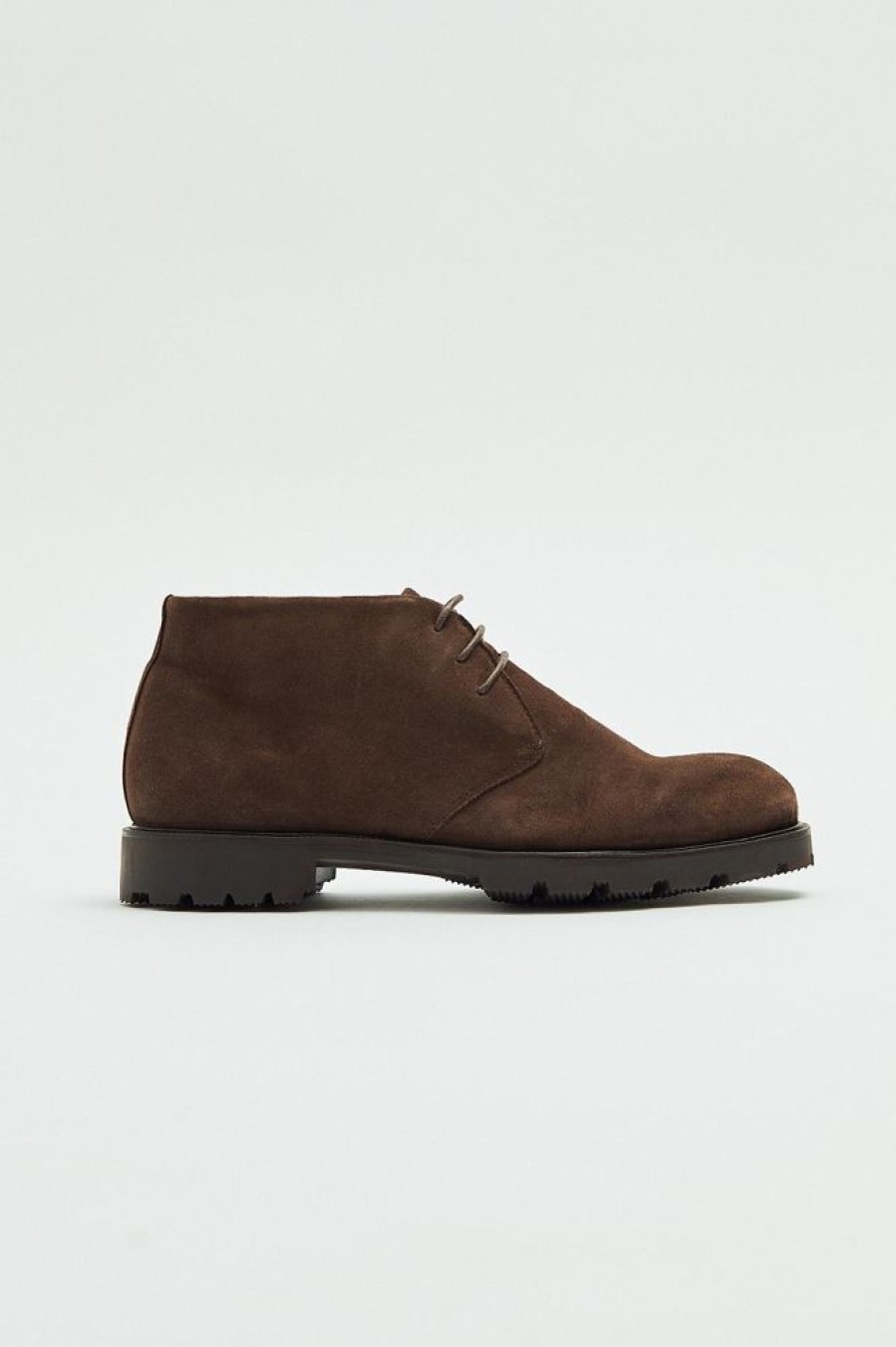 Herre Fliteless Skinnsko | Chukka Suede Brown