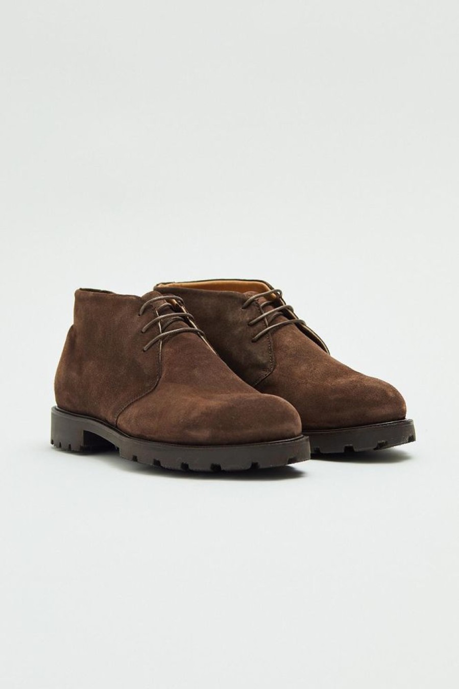 Herre Fliteless Skinnsko | Chukka Suede Brown