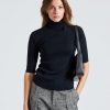 Dame Filippa K Topper | Merino Elbow Sleeve Top Black