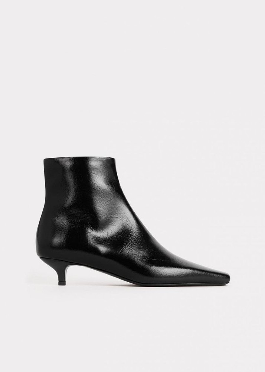 Dame Toteme Skoletter | The Slim Ankle Boot Black Patent