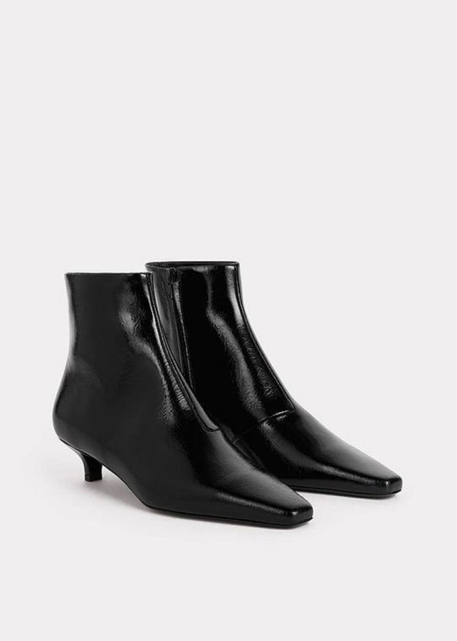 Dame Toteme Skoletter | The Slim Ankle Boot Black Patent