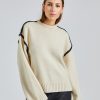 Dame Toteme Gensere | Embroidered Wool Cashmere Knit Snow