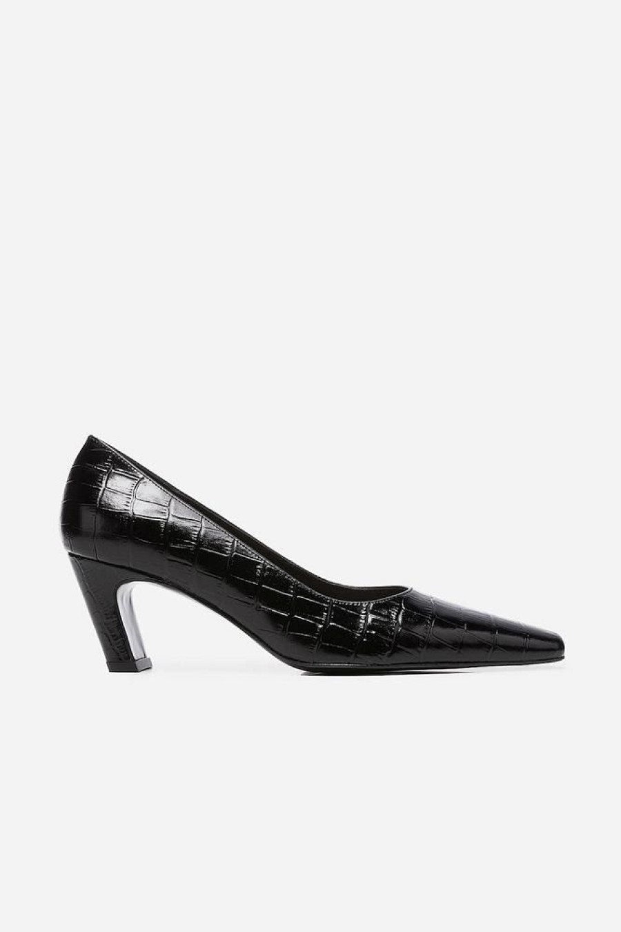 Dame Flattered Pumps | Iggy Black Croco Leather