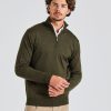 Herre Onesto Gensere | Merino Half-Zip Olive