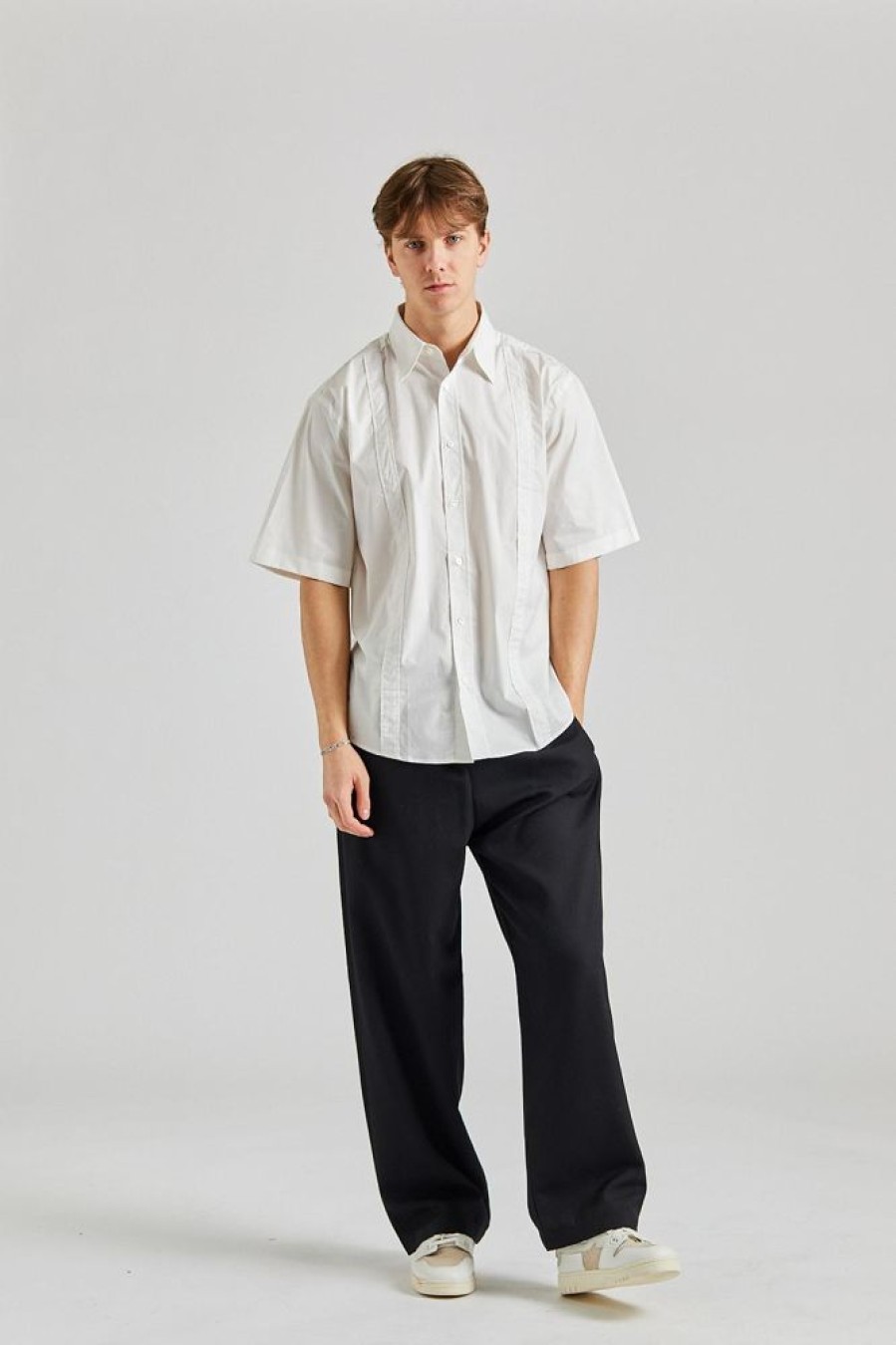 Herre Acne Studios Skjorter | Short Sleeve Button-Up Shirt White Fn-Mn-Shir000742