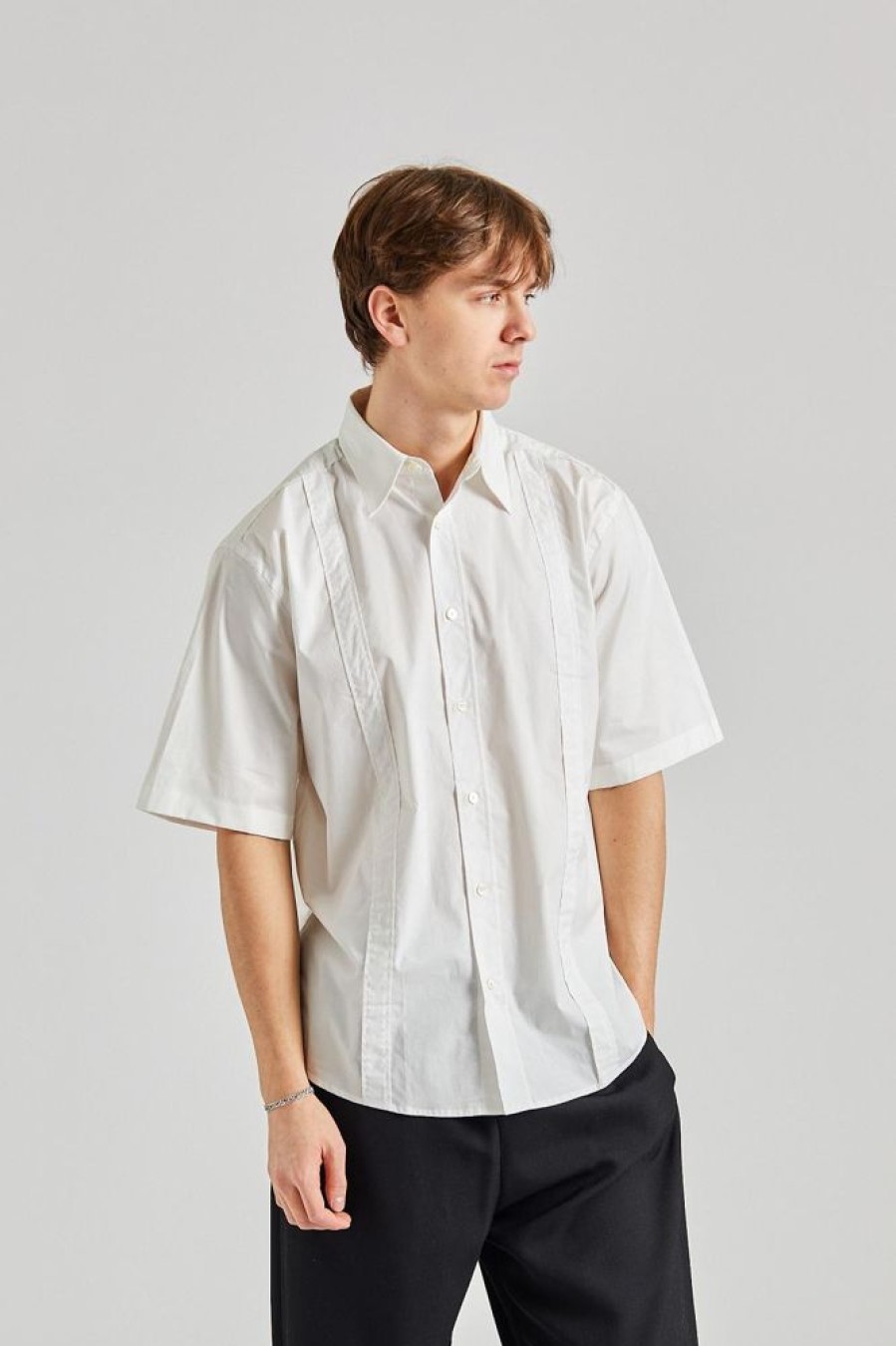 Herre Acne Studios Skjorter | Short Sleeve Button-Up Shirt White Fn-Mn-Shir000742